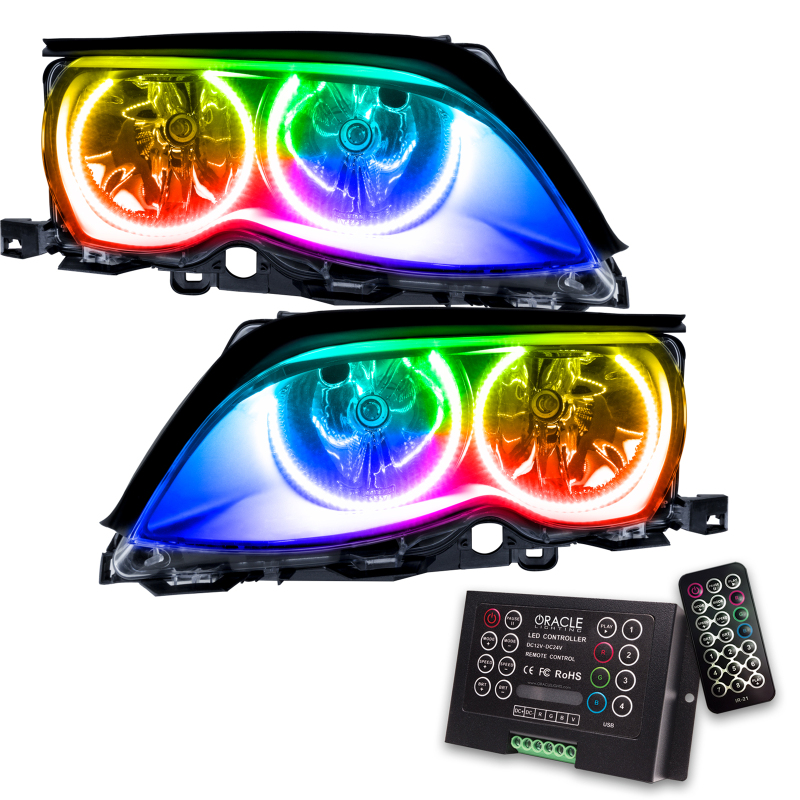 BMW 3 Series Headlight Assemblies - ORACLE Lighting - ColorSHIFT with 2.0 Controller - Black - `02-`05 BMW 3 Series Headlight Assemblies - ORACLE Lighting - ColorSHIFT with 2.0 Controller - Black - `02-`05